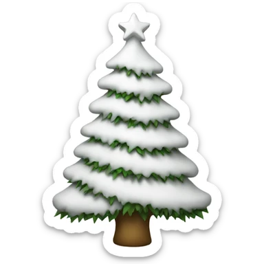 white christmas tree sticker