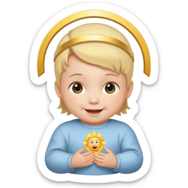 baby with halo sticker