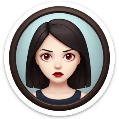 killer in mirror behind woman sticker