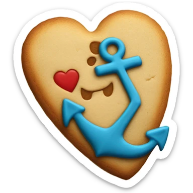 cookie heart with anchor sticker