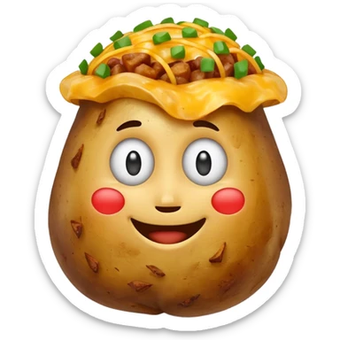 Happy loaded baked potato smiling sticker