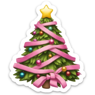 Christmas tree pink sticker