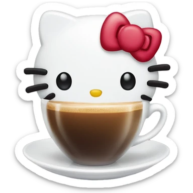 hello kitty tomando café  sticker