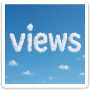 A cloud formation shaped like the word "views" sticker