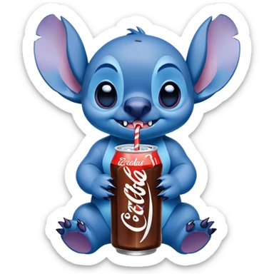 Stich wiht a cola sticker