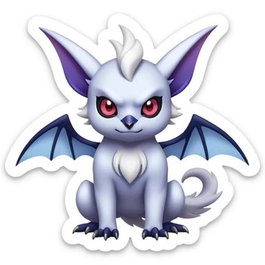 Edgy Cool Kawaii Noibat-Absol-Pokemon Full Body sticker