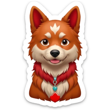 very tattoed looking dog with red hair sticker
