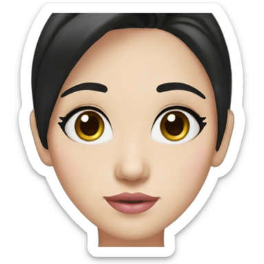 Beautiful woman,Black hair,long hair,White skin,oval face,big eyes,Blackeyes,Pink lips,Chinese sticker