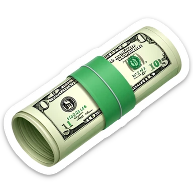 Money that is like a tube One dollar sticker