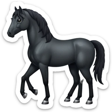 Pony black horse standing sticker