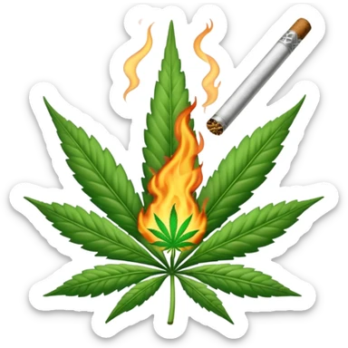 marihuana joint lit sticker