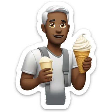 Man taking a pint of ice cream  sticker