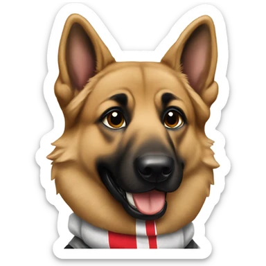 German Shepherd in a Ohio state shirt sticker