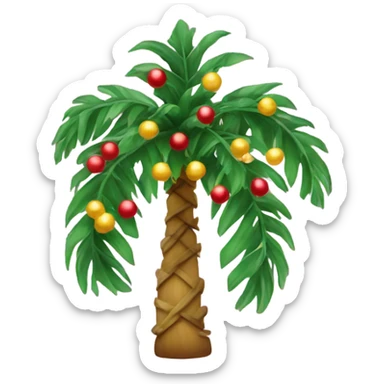 Christmas palm tree with garlands sticker