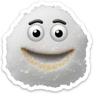 Funny face with a pile of salt sticker