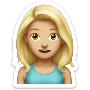 Mad little  blonde girl sticker