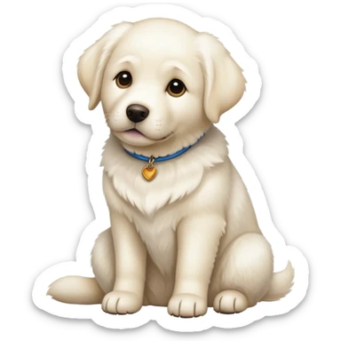 White Labrador adult dog sitting sticker