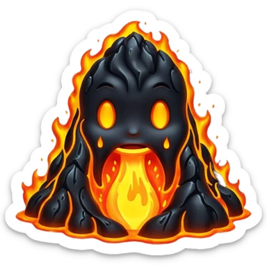 create an emoji of a little lava flow sticker