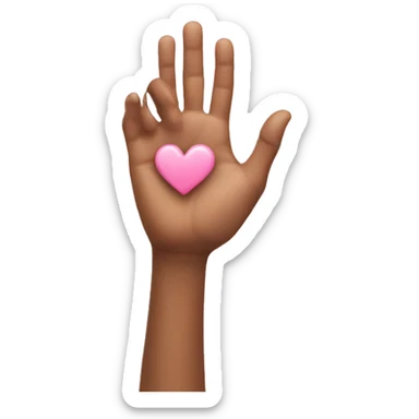 Hand heart on pinky sticker