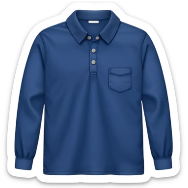 dark blue long sleeve collared top  sticker