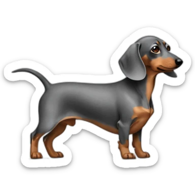 Grey Arlequin Dashchund sticker
