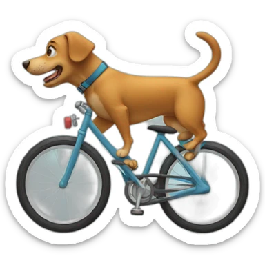 dog riding a bike sticker