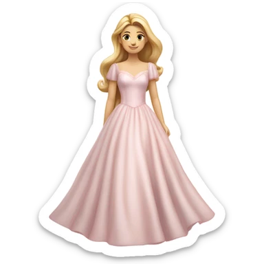 light pink  princess sparkly dress isolated dress sticker
