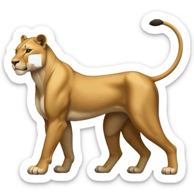 a lioness's silhouette with four legs sticker
