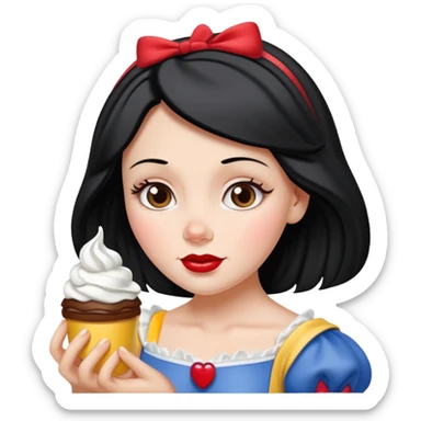 Snow white with whip cream sticker