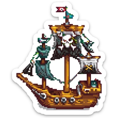 a pirate ship sticker