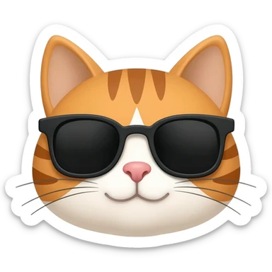 Cat wearing sunglasses sticker