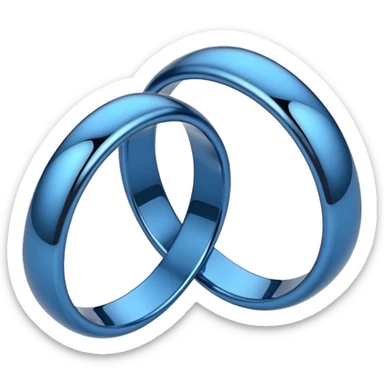Two simple intertwined blue wedding rings sticker