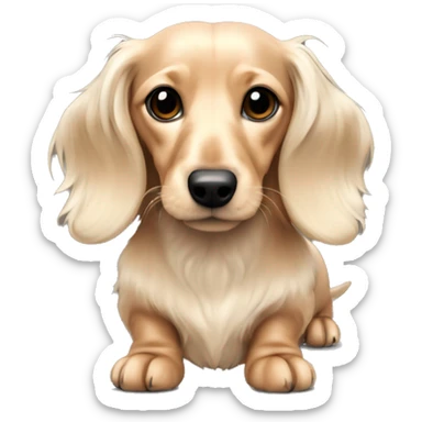 Mini long haired dachshund cream colors sticker