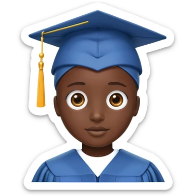 a nigerian ai chatbot with a graduation cap on sticker