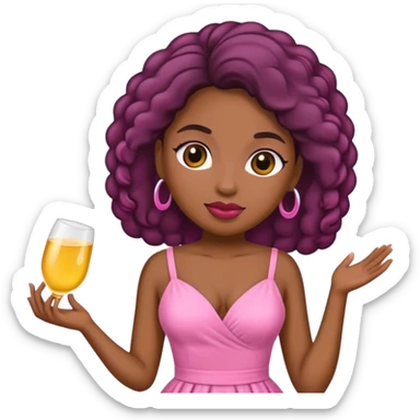 African American pink lady sticker