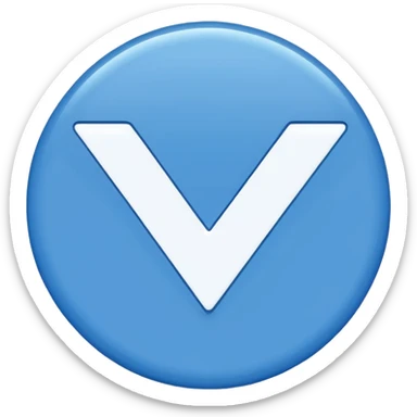 Un circulo de color azul  que adentro este una palomita de color blanco sticker