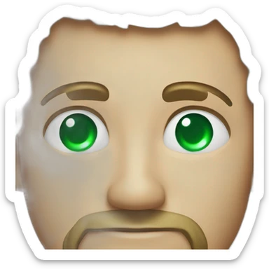 a man, an emerald in his eyes sticker