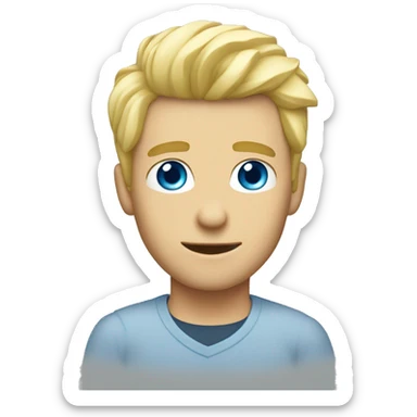 Dev + Ops + blond guy blue eye sticker