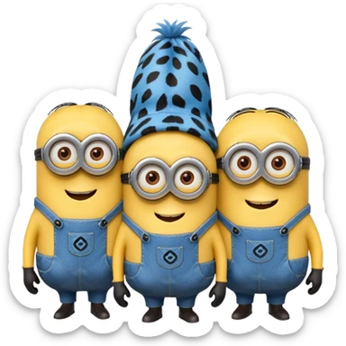 minions, animal skin cloth sticker