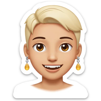 Joy emoji with dermal piercings sticker