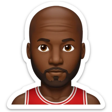 michael jordan with sideburns beard sticker