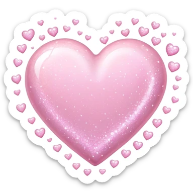 pastel pink heart and pastel pink sparkles sticker