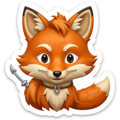 Foxy the fox with a hook sticker