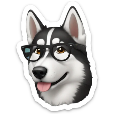 Browk husky in black wayfarer sticker