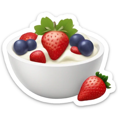 fruit yogurt bowl with strawberries and grapes sticker