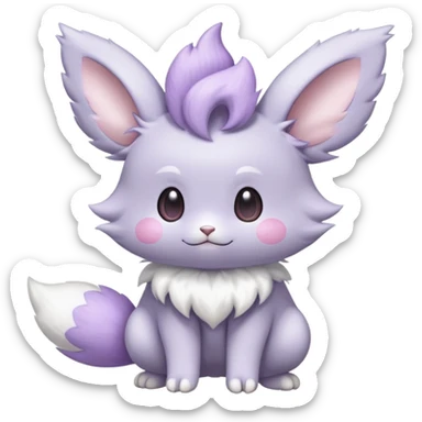 Minccino-Espurr-Fakémon-hybrid-creature (full body)  sticker