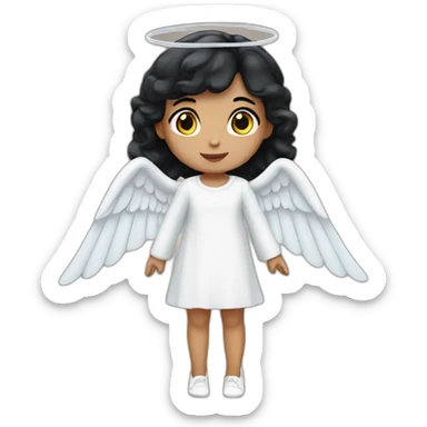 Angel mini girl with black hair  sticker
