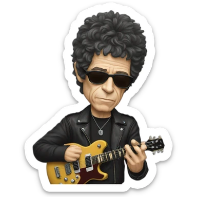 lou reed playing guitar sticker