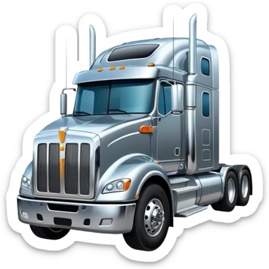 18 wheeler truck peterbelt big body facing me  sticker