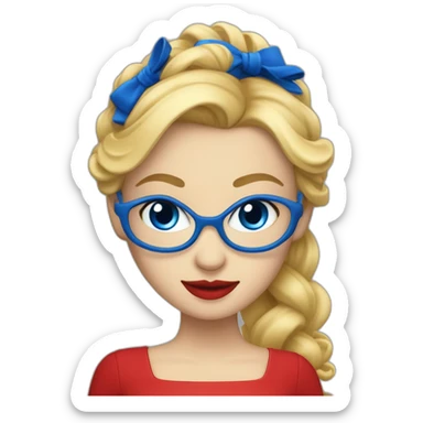 Une danseuse blonde aux yeux bleus en tenue rouge sticker